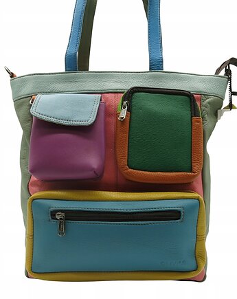 Torebka damska, duża, pojemna, kieszenie, mieści A4, skórzana, OLIVKA, Olivka Warsaw