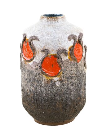 Wazon ceramiczny, niemiecki design, lata 60, produkcja: Strehla, Przetwory design