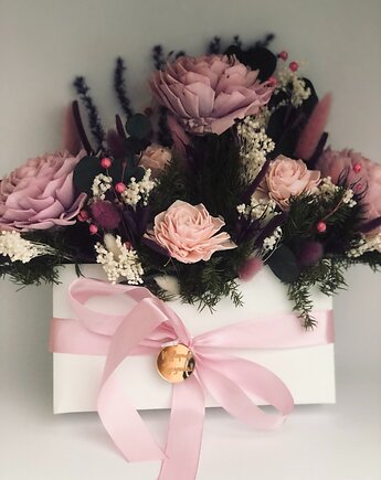 Koperta z suszonymi kwiatami w fioletowych barwach, Fiori di Antonietta