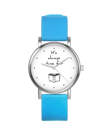 Zegarek mały - Time for book - silikonowy, niebieski, yenoo