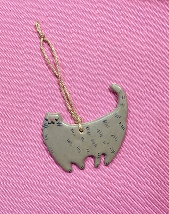 Ceramiczna zawieszka na choinkę Kotek bombka, Twarda Sztuka