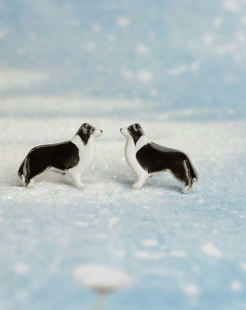 Border collie - ceramiczne kolczyki, Dorca