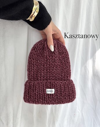 Czapka Lily 100% wełna *kasztanowy*, GANGSTA KNIT