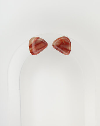 Kolczyki Gemstone - czerwony kamień, freska
