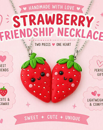 Naszyjnik Przyjaźni Truskawki BFF, OMIFIMO