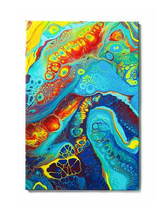 Kolorowy abstrakcyjny obraz "Rafa koralowa" 40 x 60 cm energetyczny, Akrylove art