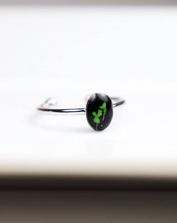 Pierścionek elipsa z Kwiatami Dzikiej Marchwi, Lovely Jewellery