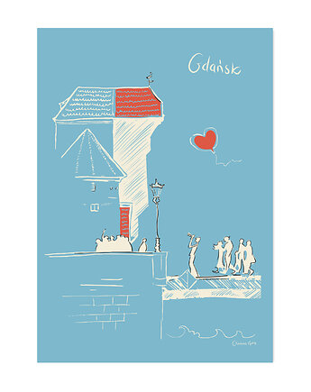 Plakat A4 Gdańsk Żuraw, Gliniana Kura