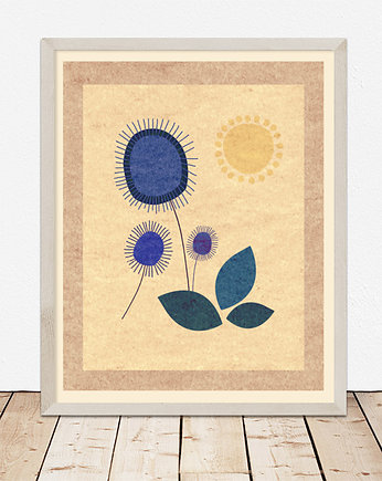 Plakat z kwiatami, beżowy, Dekorando