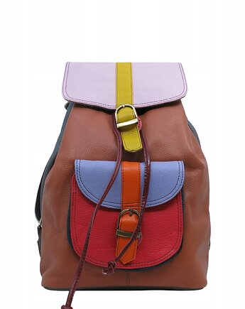 Plecak damski kolorowy skórzany regulowane szelki pojemny OLIVKA, Olivka Warsaw