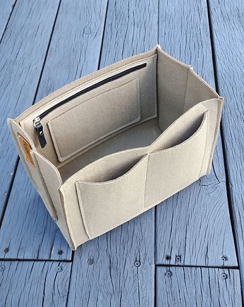 Organizer z kieszonkami do torebki - beżowy, Beltrani