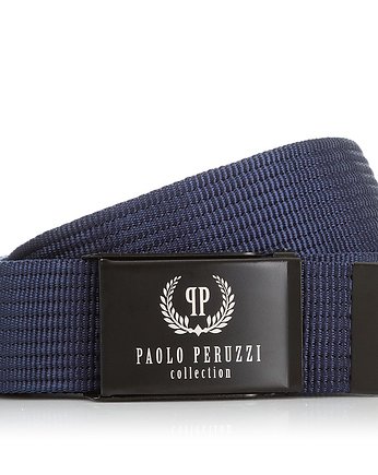 GRANATOWY PASEK PARCIANY PAOLO PERUZZI PW-09-PP-125CM, Paolo Peruzzi