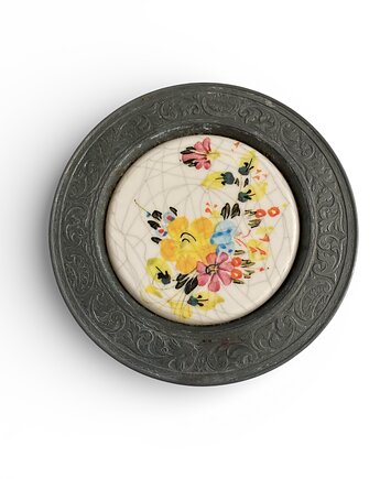 Talerzyk cynkowy z porcelaną, AgiTo Pracownia Artystyczna