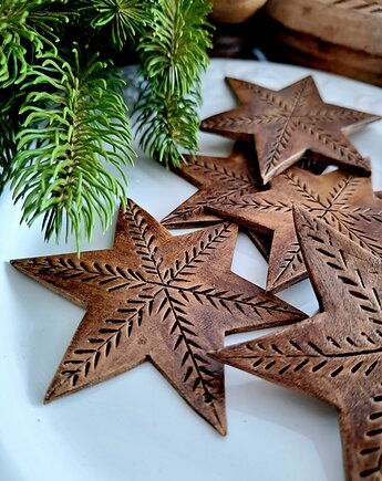 Gwiazdki ceramiczne 8 sztuk, Wooden Love