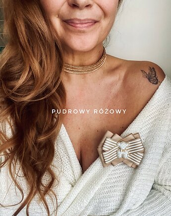 Brosza z MISIEM Nowość, Pudrowy Różowy