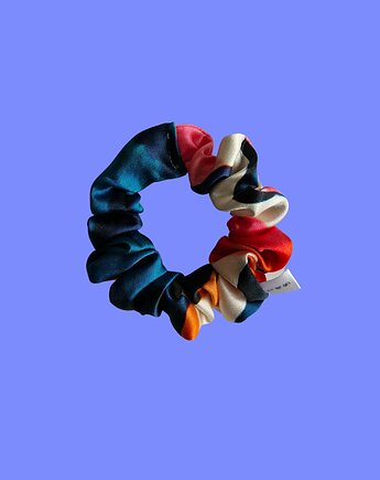 Gumka jedwabna, scrunchie, frotka panterkowy szał MINI, Capillum