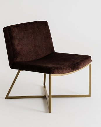 Fotel ZERO nowoczesny prl design - brązowy, złoty, CustomForm