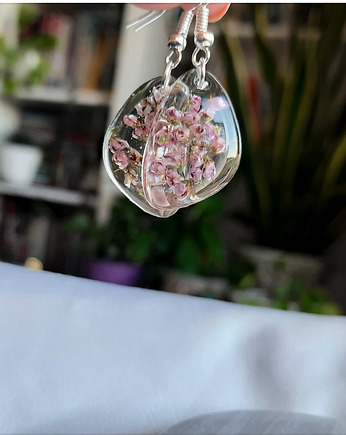 Kolczyki z zatopionym wrzosem, nr 6, Figa handmade accessories