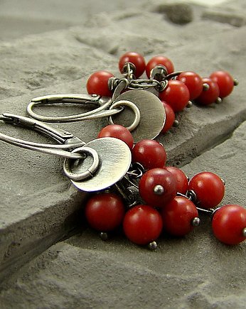 Kolczyki Red Coral, RayOfArt