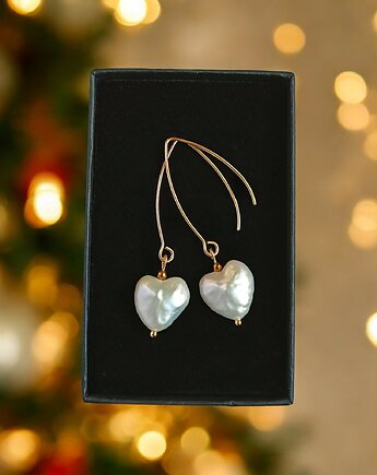 Serce - perła : kolczyki : wyjątkowy prezent PREMIUM, kaktusia