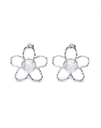 Kolczyki srebrne LUMA - kamień księżycowy, NINIcoJewelry