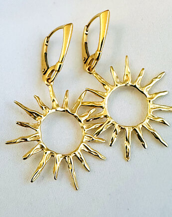 Kolczyki złote słońca, duże słońce, Anemon Atelier