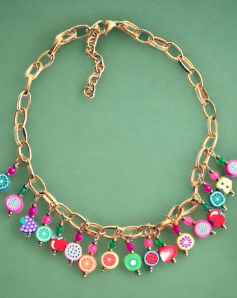 Owocowy naszyjnik : choker : kolia, kaktusia