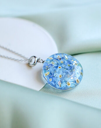 Wisiorek z niezapominajkami, nature gift