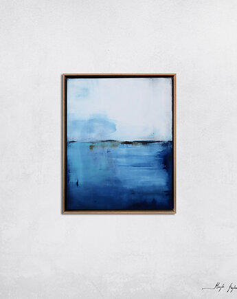 Obraz olejny - Błękit paryski XVI (oprawiony w ramę), Maja Gajewska