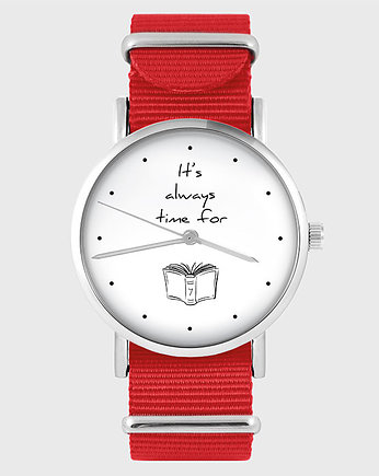 Zegarek - Book time - czerwony, yenoo