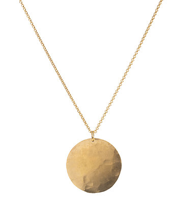 Full moon: naszyjnik z księżycem w pełni ze srebra złoconego, OM jewellery