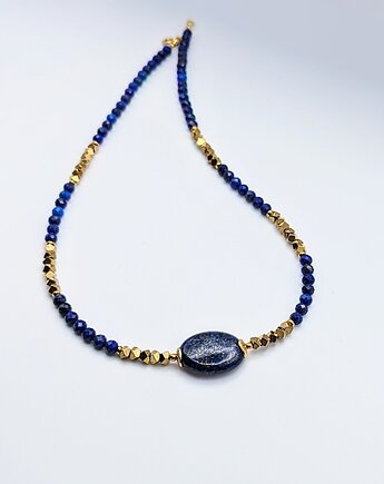 Naszyjnik z lapis lazuli złocony, Studio Gazela