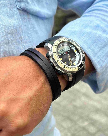 Klasyczna bransoletka z rzemienia skórzanego - ArgentoMen, Argento akcesoria