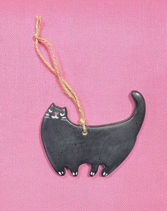 Ceramiczna zawieszka na choinkę Kotek bombka, Twarda Sztuka