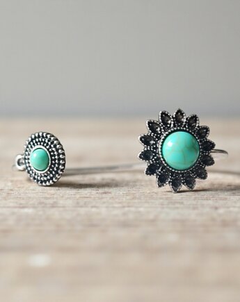 Podwójny turkus bransoletka otwarta, KEIT