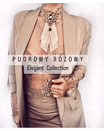 Brosza  / Krawat z Ogromnym kryształem 1 szt NEW, Pudrowy Różowy