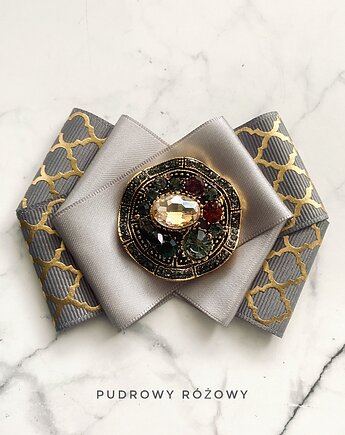 Brosza ze stylowym szampańskim kryształem, Pudrowy Różowy