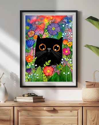 Czarny kot na szczęście. Plakat, Malgorzata Domanska