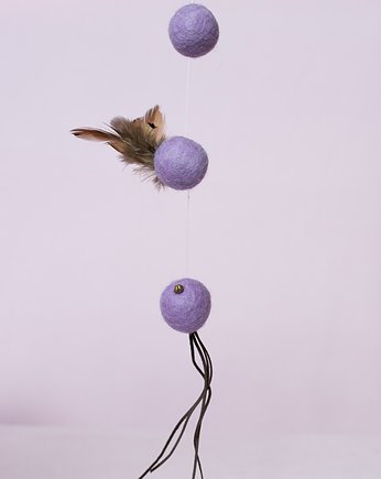 Piłeczki wełniane WOOL WOOL dla kota, fioletowe, THE MISS CAT