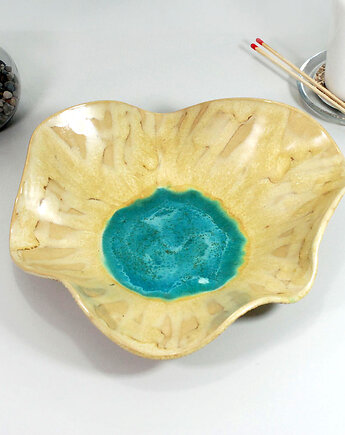 Duża misa dekoracyjna - turkusowa muszla, 10FingersArt