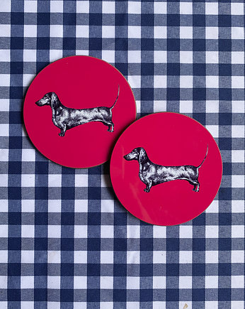 Podkładki pod kubek- Jamniki- Psy- Ilustracja, BOSKE