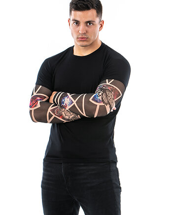 Czarny t-shirt męski z tatuażem Cosmic Moth, dirrtytown clothing