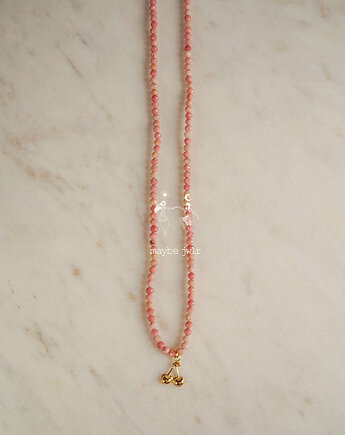 Choker z rodonitu z wisienkami