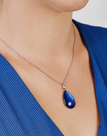 Wisiorek perłowy z kobaltową kroplą Aykal, Artseko