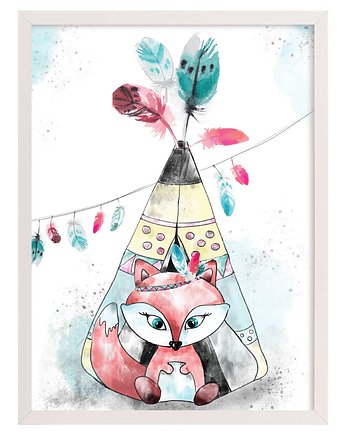 Obrazek Feathers&Dreams fox 30x40 cm, Yellow Tipi