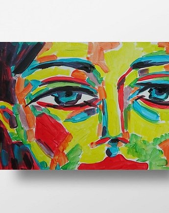 Obraz ręcznie malowany do salonu niebieskie oczy dziewczyny, alice oil on canvas