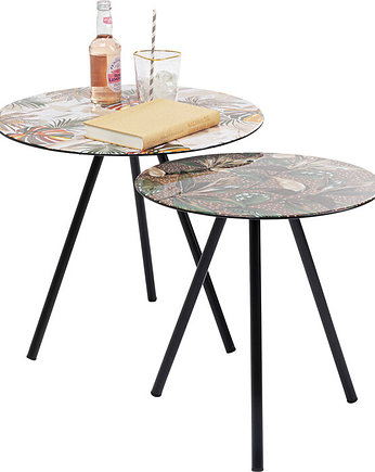 Stoliki 2szt. Boho okrągłe Palmy, Home Design