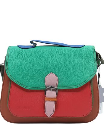 Torebka do ręki na ramię skórzana damska oryginalna kolorowa OLIVKA, Olivka Warsaw