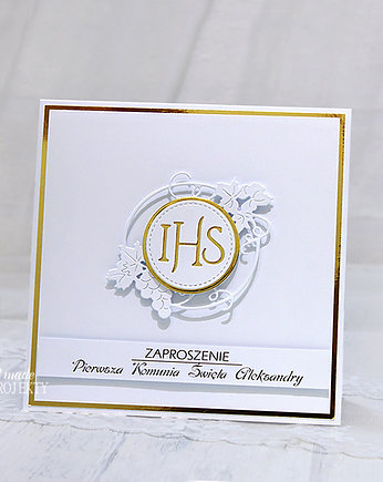 Oryginalne zaproszenie na Komunię hand made, Ulette projekty