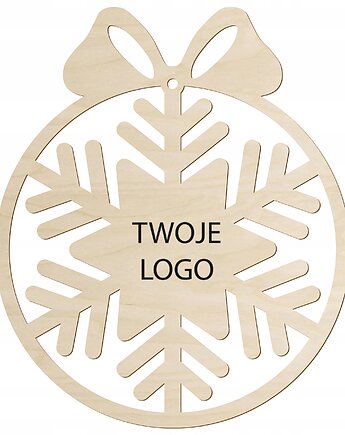 Bombka firmowa z Twoim własnym logo logiem Zawieszka na choinkę Śnieżynka, smxdsgn